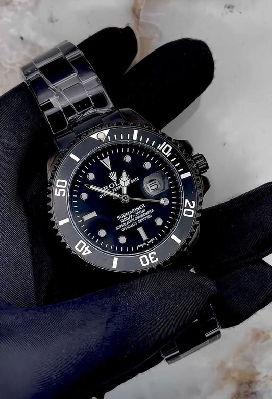 Rolex submariner Full Black DateJust Battery Watch